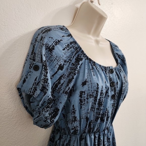 EVERLY Blue Abstract Print Dress Size S - Picture 4 of 8